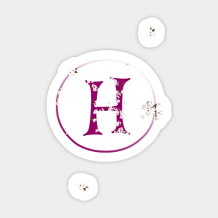 Monogram fairy flowers, letter H Sticker